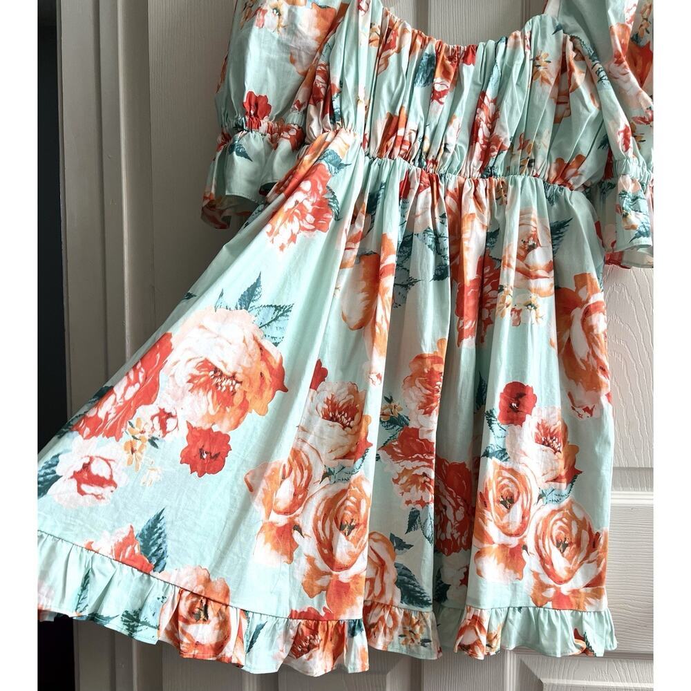 BUDDY LOVE Valentina Milk Maid Floral Puff Sleeve Baby Doll Mini Dress - Picture 7 of 13